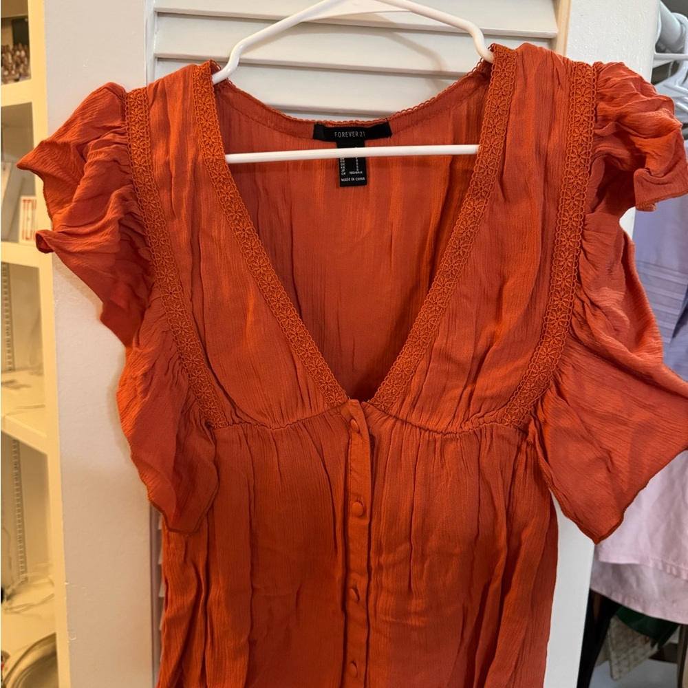 Forever 21 Women's Orange Top